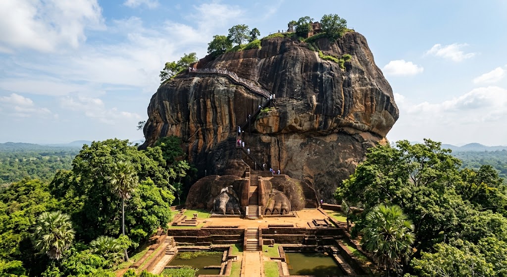 Sigiriya rock fortress rising above the jungle